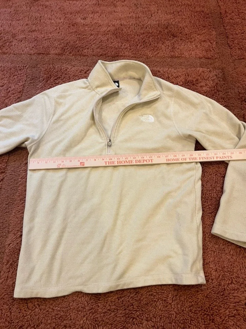 The North Face Men’s L Large 1/4 1/2 Zip Fleece Pullover Cream Ivory 721222 F20